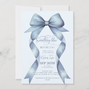 Invitation Blue Bow quelque chose de bleu avant de faire Fête