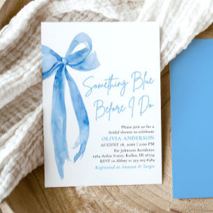Invitation Blue Bow quelque chose de bleu avant de faire Fête