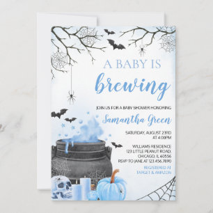 Invitation Blue Boy Un bébé brasse un Baby shower d'Halloween