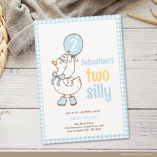 Invitation Blue Boys Deux Oie Folle 2ème Anniversaire