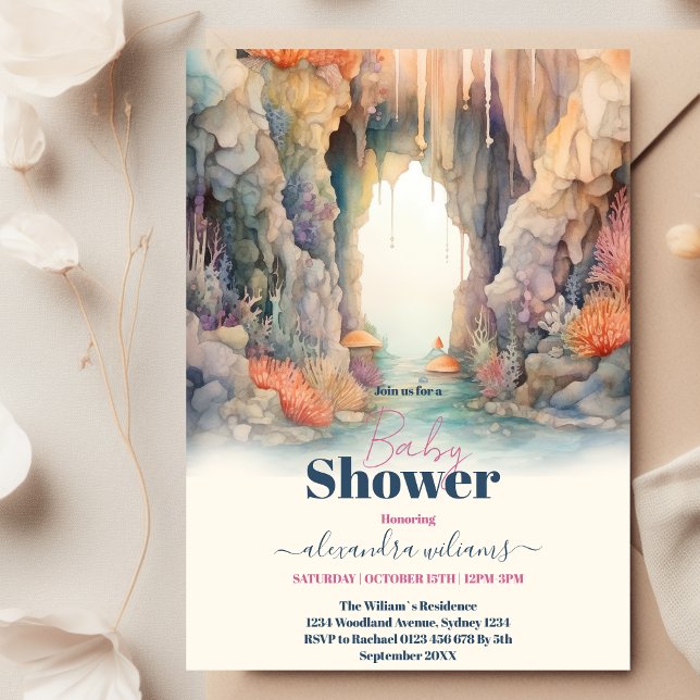 Invitation Blue Boys Under the Sea Creatures Baby shower (Créateur téléchargé)