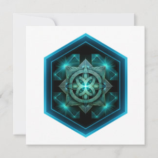 Invitation Blue Celtic Knot In A Six Sided Blue Frame