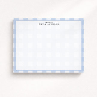 Invitation Blue Checkered Note Card