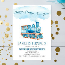 Blue Chugga Choo Choo Train fête d'anniversaire