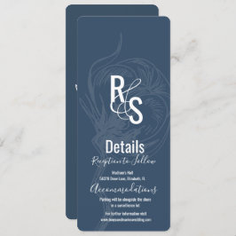 Invitation Blue Cotton Plante Line Art Mariage Détails