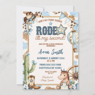 Invitation Blue Cowboy Pas sa première rodeo Bébé Sprinkle