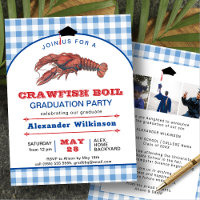 Blue Crawfish Boil 3 Photo Graduation BBQ Party