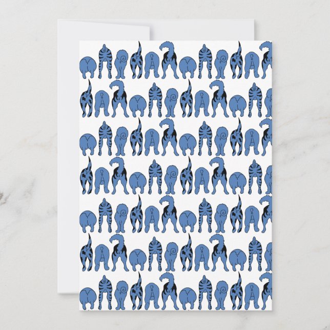 Invitation Blue Dog Butts Pattern (Devant)