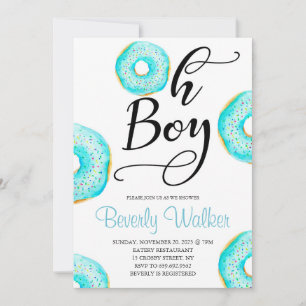 Invitation Blue Donut Oh Baby Boys Baby shower