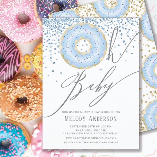 Invitation Blue Donut Oh Baby Boys Baby shower (Créateur téléchargé)