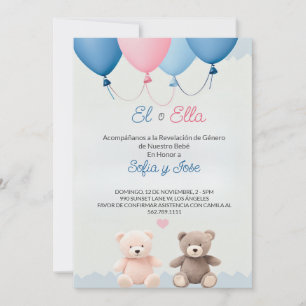 Invitation Blue Espagnol Teddy Bear Genre Reveillez Invitatio