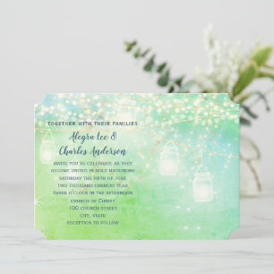 Invitation Blue Fairytale Woodhouse Farmhouse Mason Jar Maria