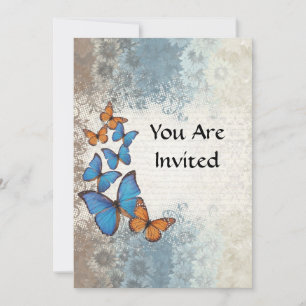 Invitation Blue floral