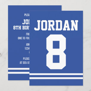 Invitation Blue Football Jersey - Sports Thème Anniversaire