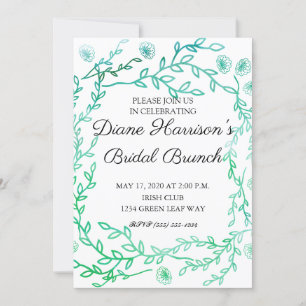 Invitation Blue Garden Watercolor Wedding shower