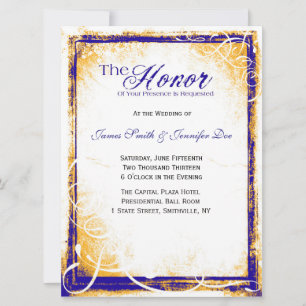 Invitation Blue & Gold Elegance