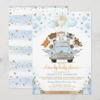 Blue Gold Green Woodland Drive By Baby shower