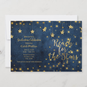 Invitation Blue Gold Reach pour la graduation céleste des éto