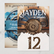 Blue Gold Steampunk fête d'anniversaire