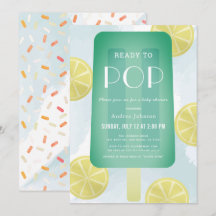 Blue Green Popsicle Aquarelle Baby shower garçon