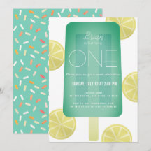 Blue Green Popsicle Garçon 1er anniversaire
