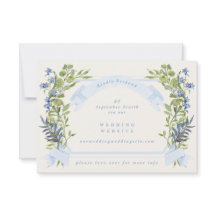 blue greenery crest website QR CODE wedding RSVP