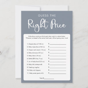 Invitation Blue grey Guess bon prix jeu de baby shower