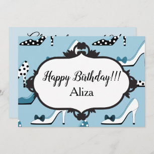 Invitation Blue High Heels 40e fête d'anniversaire