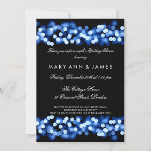 Invitation Blue Hollywood Glam, Wedding shower de Couple