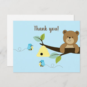Invitation Blue Honey Bear Bumble Bee Bo Flat Merci notes