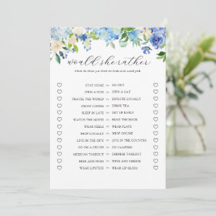 Invitation Blue Hydrangea Fête des mariées Voudrait-Elle Plut
