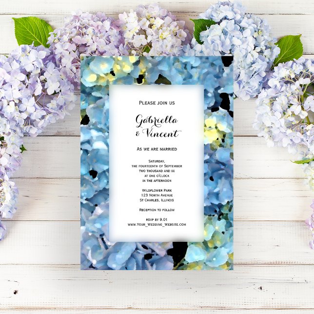 Invitation Blue Hydrangea Floral Mariage (Créateur téléchargé)