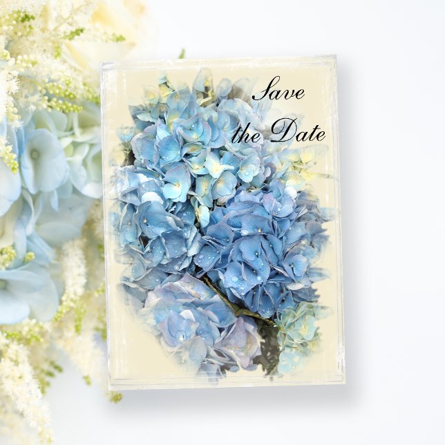 Invitation Blue Hydrangea Flower Wedding Enregistrer la date (Créateur téléchargé)