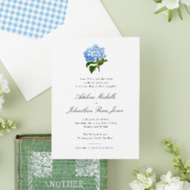 Invitation Blue Hydrangea Grandmillennial Mariage