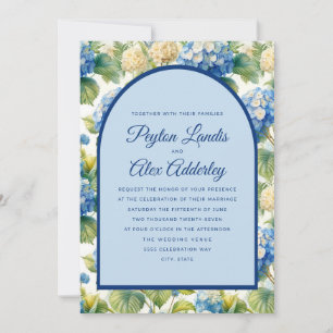 Invitation Blue Hydrangeas Floral Arch Mariage