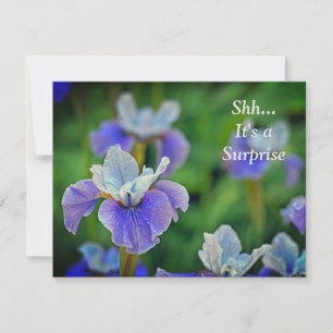 Invitation Blue Iris Flower Botanical Surprise 100e anniversa