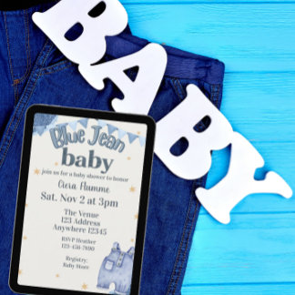 Invitation Blue Jean Baby Shower