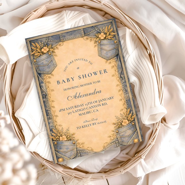 Invitation Blue Jeans Little Cowboy Baby Shower (Créateur téléchargé)