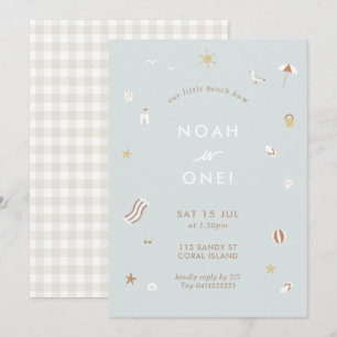 Invitation Blue Kids Beach Pool Thème Anniversaire