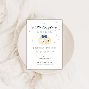 Invitation Blue Little Dumpling Est Sur Le Chemin Baby shower