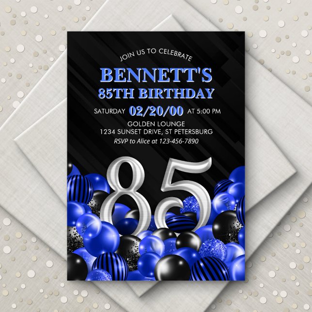 Invitation Blue Mens 85e anniversaire (Créateur téléchargé)