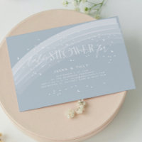 Blue Modern Arc en ciel et étoiles Baby shower bla