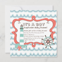Blue Nautical C'est un Baby shower garçon Invitati