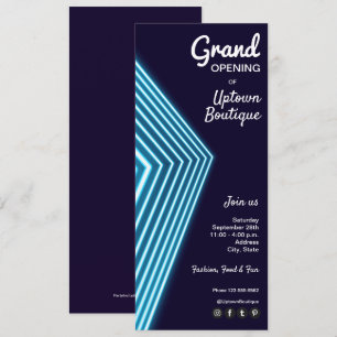 Invitation Blue Neon Business