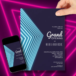 Invitation Blue Neon Lights