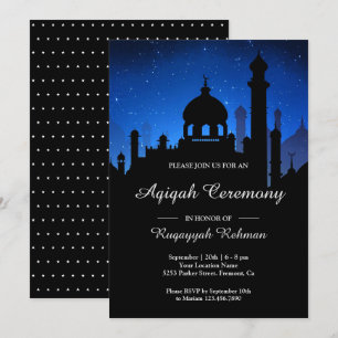 Invitation Blue Night Sky Arabian Nights Aqiqah