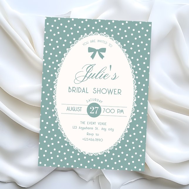 Invitation Blue pastel vintage bridal shower (Créateur téléchargé)