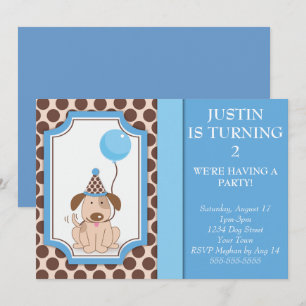 Invitation Blue Puppy