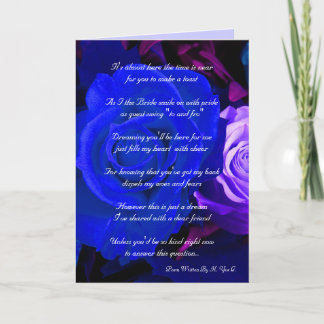 Invitation Blue Purple Rose Serez-Vous Ma Femme D'Accueil