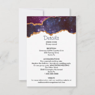 Invitation Blue & Purple Space & Stars Moderne Agate Mariage